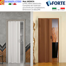 Porta a Soffietto Bianco - Noce Scorrevole Reversibile Riducibile Porte 83x214cm