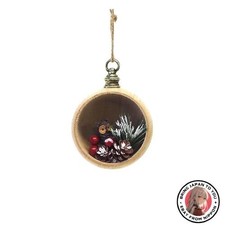 Nuovo gufo ornamento palla di legno (Natale) FUX624OW