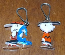 Coppia Portachiavi vintage PEANUTS Charlie Brown Linus (anni 80) 
