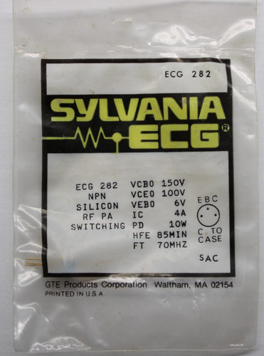 Sylvania ecg282 nte282 - sylvania,