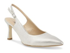 MELLUSO SCARPE SLINGBACK DONNA ESTATE D165Z  DECOLTE CON TACCO ARGENTO