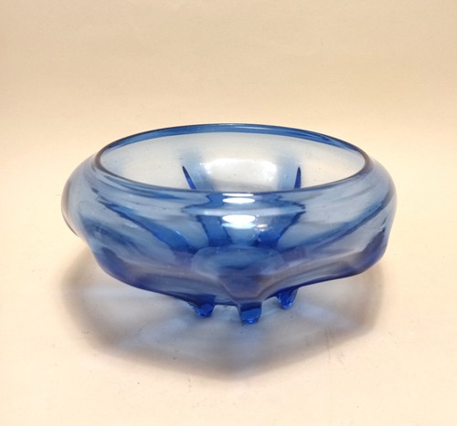 Ciotola vetro blu centrotavola - vetro,