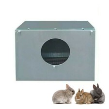 NIDO  CONIGLI FATTRICI Nido esterno per gabbia conigli in lamiera cm 25x40x29H