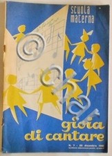 Musica Spartito - Gioia di cantare - Pianoforte - 1961
