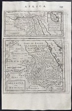 Moll - Mappa di Egitto, Abissina e Nubia. 135 - 1723 Geografo completo