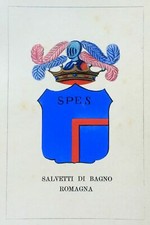 1901 ARALDICA STEMMA FAMIGLIA SALVETTI BAGNO ROMAGNA