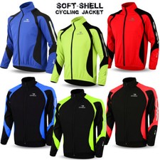 Giacca Ciclismo Soft Shell Invernale Pile Termico Antivento Manica Lunga Cappotto Bici