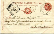 (B3203)  ip c.10 annullo  AMB. CHIOGGIA ROVIGO  del 1902 da LOREO  per Venezia