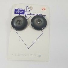 Vintage BW Fashion-Nite Two Hole Flat Button New Old Stock Black Gray Olive
