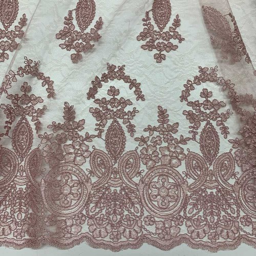 Tessuto tulle ricamato gotico - tulle,