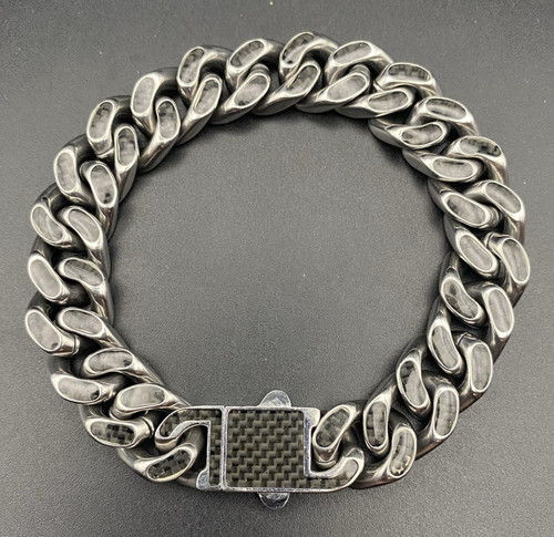 Bracciale acciaio inox nero - bracciale,