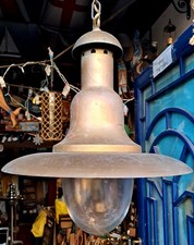 Vecchia Lampara Ottone E Vetro