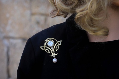 Collana ciondolo spilla dorato - ciondolo,
