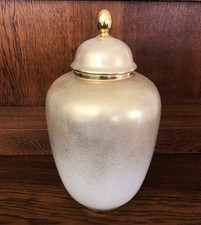 GERMANIA Tirschenreuth Bavaria VASO PORCELLANA CON COPERCHIO POTICHE DORATO 30cm