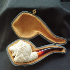 PIPA IN SCHIUMA DI MARE Leone meerschaum Pipe fumatore fumo