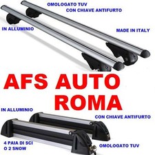 BARRE PORTATUTTO ALLUMINIO FIAT CROMA 2005 CON RAILS+PORTASCI 4 PAIA O 2 SNOW