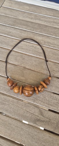Collana vintage legno di - collana,
