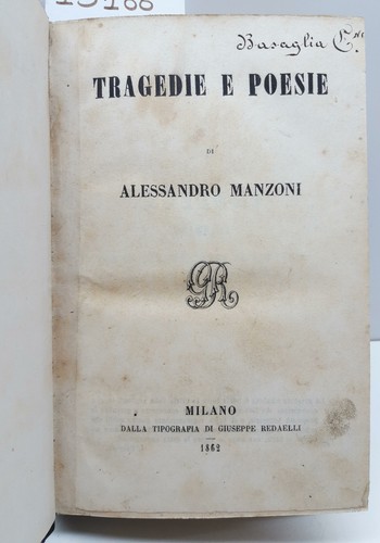 Alessandro manzoni tragedie - alessandro,