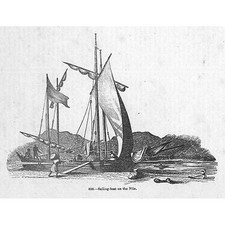 Barche a vela con fiume Nilo -