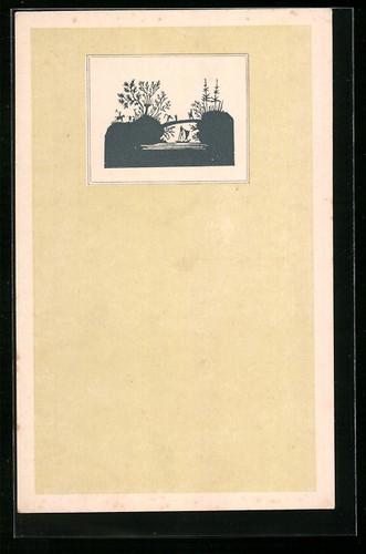 Cartolina ponte con - , alberi