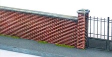 NINIVE 21H Muretto mattoni con pilastri kit resina plastico ferroviario H0 1:87