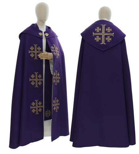 Piviale gotico viola con stola - piviale,