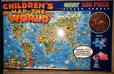 MAPPA DEL MONDO BAMBINI PUZZLE GIGANTE 500 PEZZI MONDO DEI DINOSAURI MOLTI FATTI!