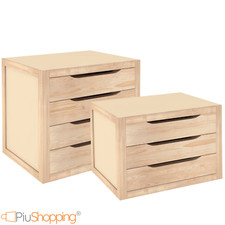 Cassettiera legno naturale - cassettiera, in