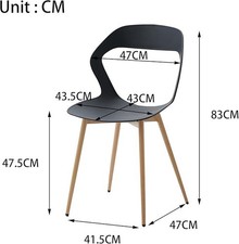 Set 6 Sedie da pranzo in Polipropilene Nero - Stile Moderno - gambe color legno