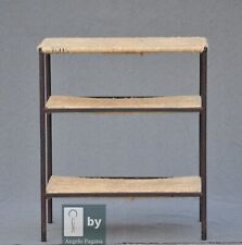 Mobile porta tv industrial in metallo e corda stile rustico base televisore