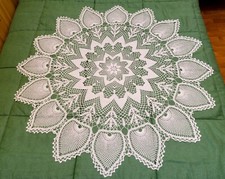 Stupendo Centrino centrotavola vintage anni '70 fatto a mano all'uncinetto 110cm