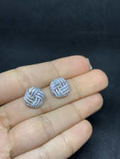 Orecchini Punto Luce Nodo Squadrato  Zirconi , Full Strass Pavé