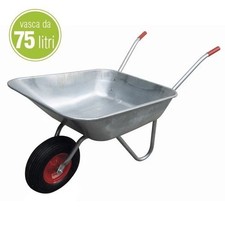VERDELOOK Carriola in acciaio zincato portata 75 kg trasporto merce fai da te