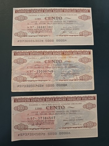 Lotto mini assegni anni 70 - mini,