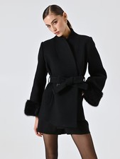 Cappotto Corto Con Polsini Di