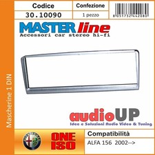 MASCHERINA AUTORADIO 1 DIN ALFA 156 DAL 2002 IN POI ADATTATORE UN DIN ARGENTO