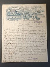 fattura Industria salumi Fratelli Meroni 1913