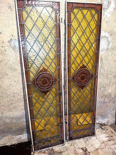 Coppia vetrate antiche - coppia,