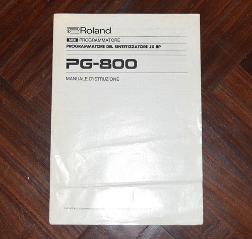 Roland 800 manuale - manuale, d'uso