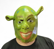 CARNEVALE HALLOWEEN MASCHERA LATTICE SHREK HIGH QUALITY LATEX MASK