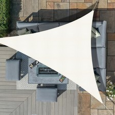 Sunnylaxx 3x3x3m Crema Tenda a Vela Triangolare Vela Ombreggiante, Impermeabile 