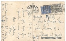 Palermo 25.12.1924. Frode postale Pubblicitario 15 cent. Columbia sovrapposto.