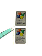 2x Adesivi Progettati per Windows XP Laptop/PC Badge Decalcomania 18mm x 27mm,Lucido