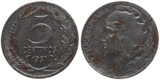 Spagna - Spain 5 Centimos 1937