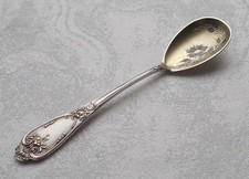 RAR Cucchiaio Da Dessert / Zucchero / Gelato Stile Rococò In Argento 800