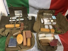 LOTTO DI 4 BORSE IGIENE PERSONALE COMPLETE  ESERCITO ITALIANO ANNI 70 VEDI FOTO