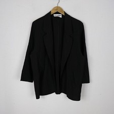 Giacca Elena Miro Taglia 39 Donna Lana Pratico Tinta Unita Nero Elegante Comodo