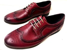 Nuovo Moda Rosso Bordeaux Mocassino Pelle Budapest Scarpe Uomo Stringate