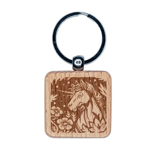 Portachiavi quadrato legno - quadrato,