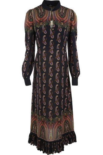 Maxi abito etro navy crepe - abito,